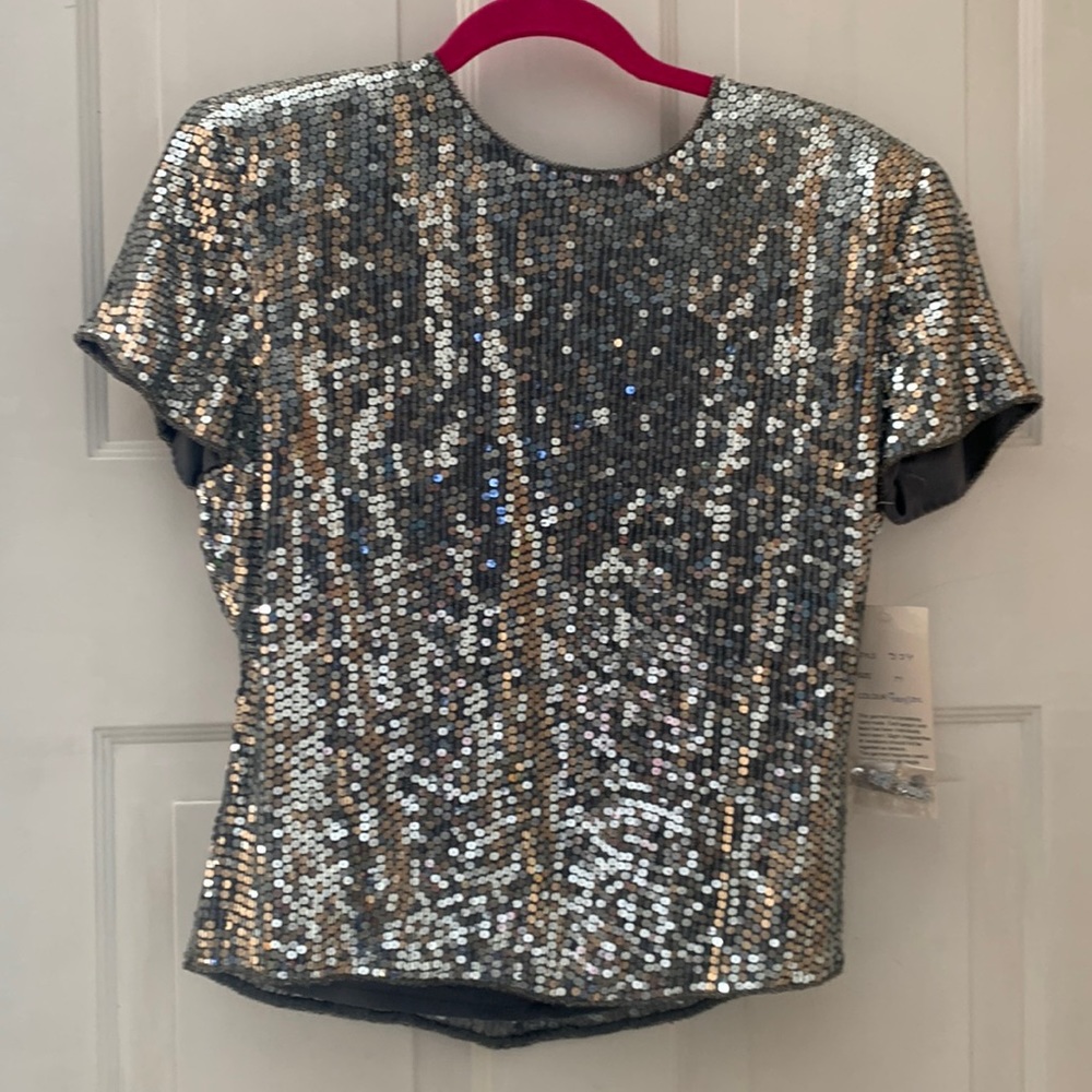 Harrison Morgan Manhattan Sequined Silk Blouse | Black | Medium | Vintage